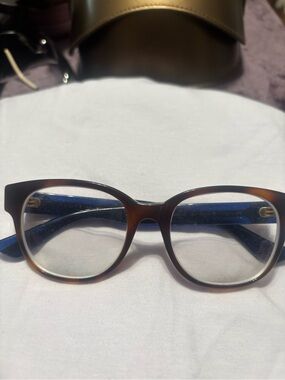 Gucci Tortoiseshell Frames with Blue Temples